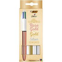 Balpen 4 kleuren goud, roze, zilver, shine verguld - BIC