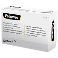 Set van 5000 nietjes 26/6, half-strip 54 mm - Fellowes