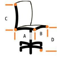 A= 46.8 cmB= 50 cmC= 98 cmD= 41.5-49.5 cm