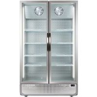 Glasdeur vrieskast 771L dubbeldeurs wit optioneel reclame display LED