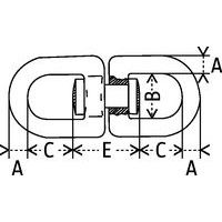 A = DikteB = Nuttige breedteC = Nuttige hoogteE = Lengte stift