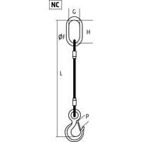 Ø F = Ring ØG = Nuttige breedte ringH = Nuttige hoogte ringP = Haak opening