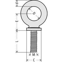 C = voetbreedteD = binnenbreedted = diameter ØE = binnenhoogteL = schroefdraadlengteM = schroefdraadmaat