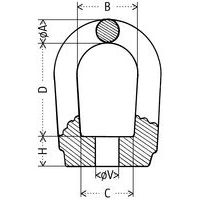 A = diameter ØB = binnenbreedteC = voetbreedteD = binnenhoogteH = voethoogte