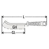 A: totale lengteGL: lengte van bekledingGH: hoogte van bekleding