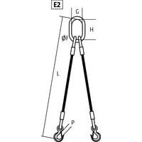 Ø F = Ring ØG = Nuttige breedte ringH = Nuttige hoogte ringP = Haak opening