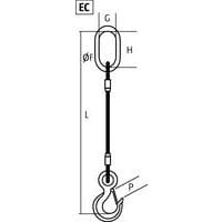 Ø F = Ring ØG = Nuttige breedte ringH = Nuttige hoogte ringP = Haak opening