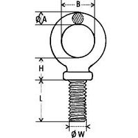 A = diameter ØB = binnenbreedteH = voethoogteL = schroefdraadlengteW = schroefdraadmaat