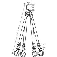 H = Nuttige lengte schakelI = Inwendige breedte schakelL = LengteO = Haak opening