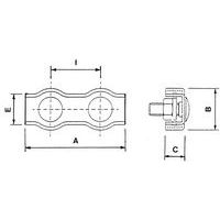 A = Totale breedteB = Totale diepteC = Totale hoogteI = Hartafstand