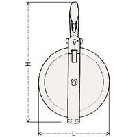 L = breedte H = hoogte (te openen kap)