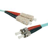 Draadbrug Duplex 2,0 mm OM3 ST-UPC/SC-UPC aqua - 1 mtr.