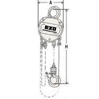 A - breedteC - haak openingH - min. bouwhoogte