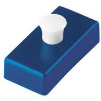 blauw met witte knop