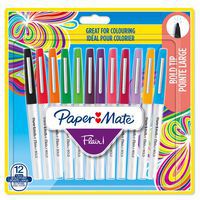 Doos met 12 Flair®-viltstiften - Diverse kleuren, brede punt - Paper Mate