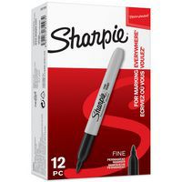 Set van 12 permanente markeerstiften fijne punt - Diverse kleuren - Sharpie®