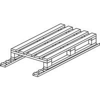 rolbaan met 2 rails voor pallets met 2 sleden