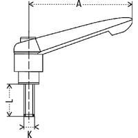 A = lengte handgreepK = ØL = lengte schroef