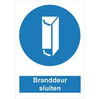 Gebodsbord - Branddeur sluiten - Zelfklevend