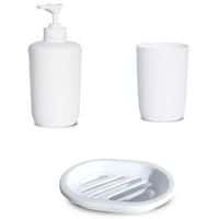 Set met voet, 3-delig - Witte kunststof - Arvix