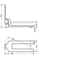 b5: uiterste spreiding van vorkene: vorkbreedtewa: stuurhoekl: vorklengtel2: lengte wagenh14: totale hoogteh13: minimale hefhoogteh3: maximale hefhoogte