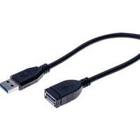 Verlengkabel USB 3.0 type A en A eco zwart - 1,0 m