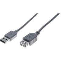 Verlengkabel USB 2.0 A en A grijs eco - 0,6 m