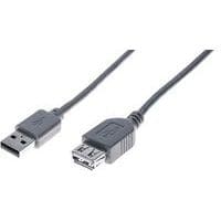 Verlengkabel USB 2.0 A en A grijs eco- 1,0 m