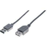 Verlengkabel USB 2.0 A en A grijs eco - 3,0 m