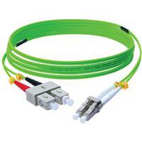 Duplex jumper 2,0 mm OM5 SC-UPC/LC-UPC groen - 10 m