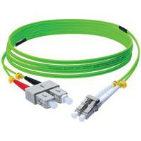 Duplex jumper 2,0 mm OM5 SC-UPC/LC-UPC groen - 2 m