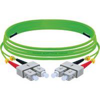 Duplex jumper 2,0 mm OM5 SC-UPC/LC-UPC groen - 2 m