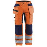 Werkbroek met Stretch High Vis 1552 - oranje/marineblauw