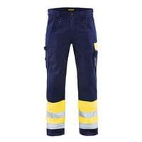 Werkbroek High Vis 1584 - geel/marineblauw