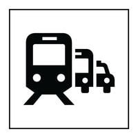 Pictogram overstappunt op bus, trein of taxi in Gravoply