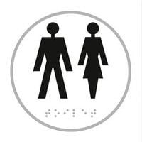 Bord man + vrouw toilet in relief en in braille