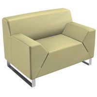 Fauteuil 1-zits Asso met verchroomd onderstel met pvc-coating