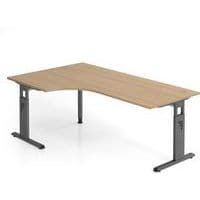 Bureau 90 graden met C-voet 200x120cm OS82 eik - Hammerbacher