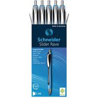 Balpen - Slider Rave XB - blauw/zwart - 5 stuks - Schneider