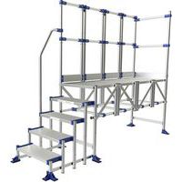 Aluminium platform MECA Modul - 2 relingen, 1 oprijplaat - Tubesca-Comabi