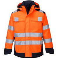 Regenjas multinormen Arc Modaflame MV70 Blauw/oranje Portwest