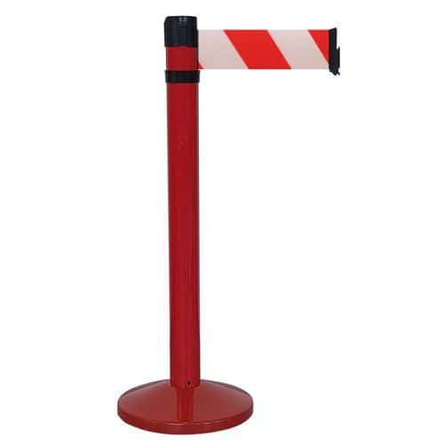 Paal voor binnen - rood - met band 4 m x 10 cm - Viso