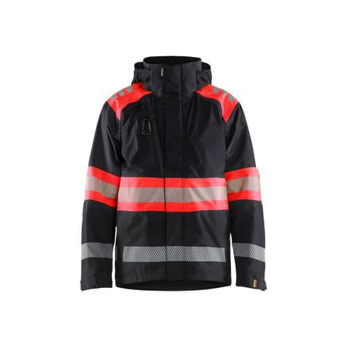 High Vis Shell Jacket Zwart/Fluor Rood - Blåkläder