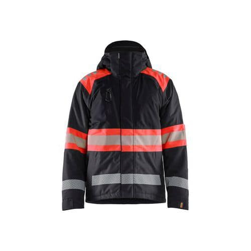 Hi-Vis winter jacket class1 Zwart/Fluor Rood - Blåkläder