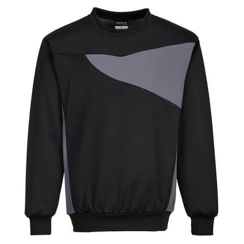 Sweatshirt klassieke ronde hals PW27 zwart/grijs - Portwest