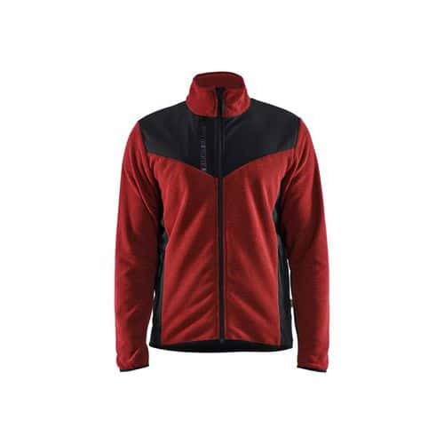 Gebreid vest met softshell rood/zwart - Blåkläder