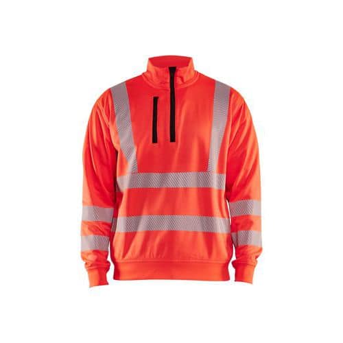 High Vis sweatshirt halve rits Fluo - Blåkläder