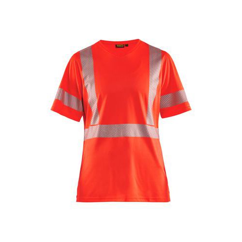 Dames High Vis T-Shirt Fluor Rood - Blåkläder