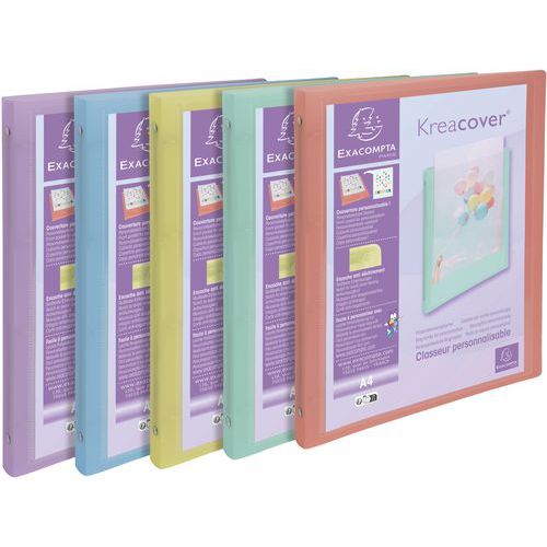 Ringmap met 4 ringen Kreacover Pastel - 20 stuks assorti - Exacompta