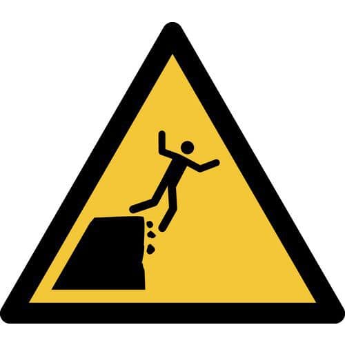 Pictogram Waarschuwing: onstabiele klifrand